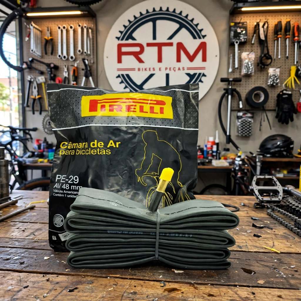 CÂMARA DE AR PIRELLI ARO 29 BICO GROSSO SCHRADER 48MM PARA BIKE MTB · foto 2