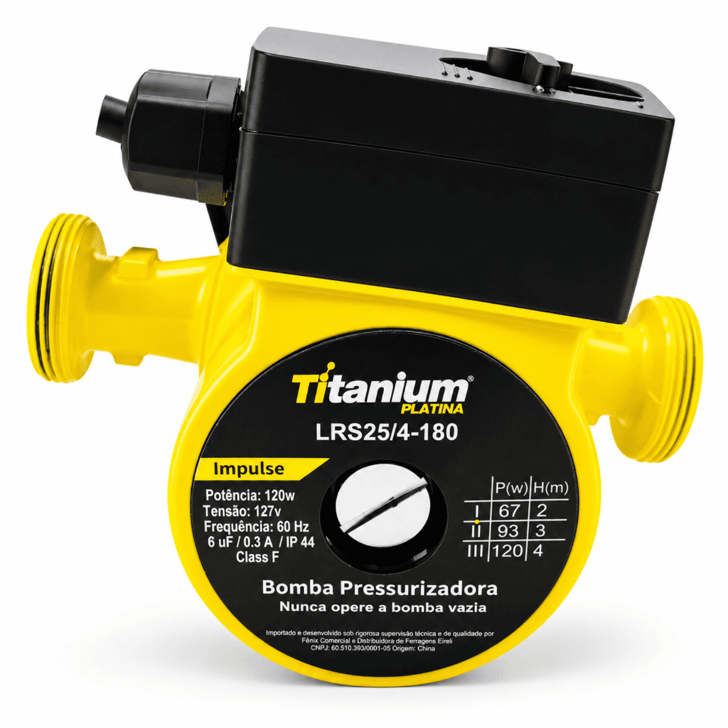 Bomba Pressurizadora 120W 127V 28 L/Min 4M Titanium Platina – Alta Pressão de Água