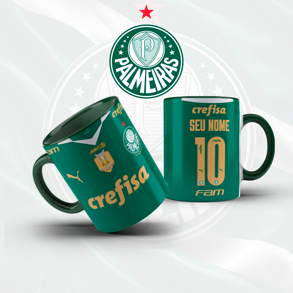 Caneca | Xícara Personalizada Palmeiras Com Nome Presente Torcedor Verdão 325ml