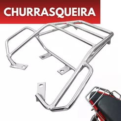 Bagageiro Com Alça Churrasqueira Cg Fan Start Titan 160 Modelo Cromado