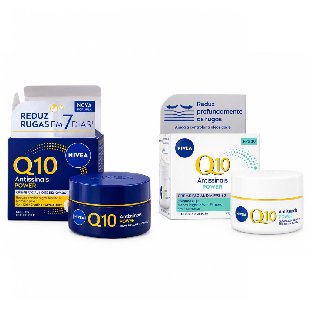 KIT Q10 POWER PELE MISTA A OLEOSA 50G + NOTURNO 49G NIVEA