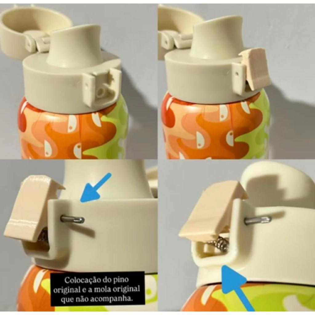 Botão De Reposição Para Garrafa Térmica Farm 650ml 850ml Tampa Rosca Clique Peça De Reposição