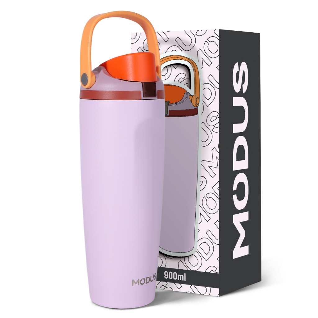 MODUS Copo Térmica De Aço Inoxidável com Canudo para Carro 900ml