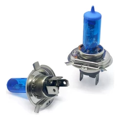 Kit 2 Lâmpada Farol Alto e Baixo H4 Super Branca 12V 55W Para Farol de Carro