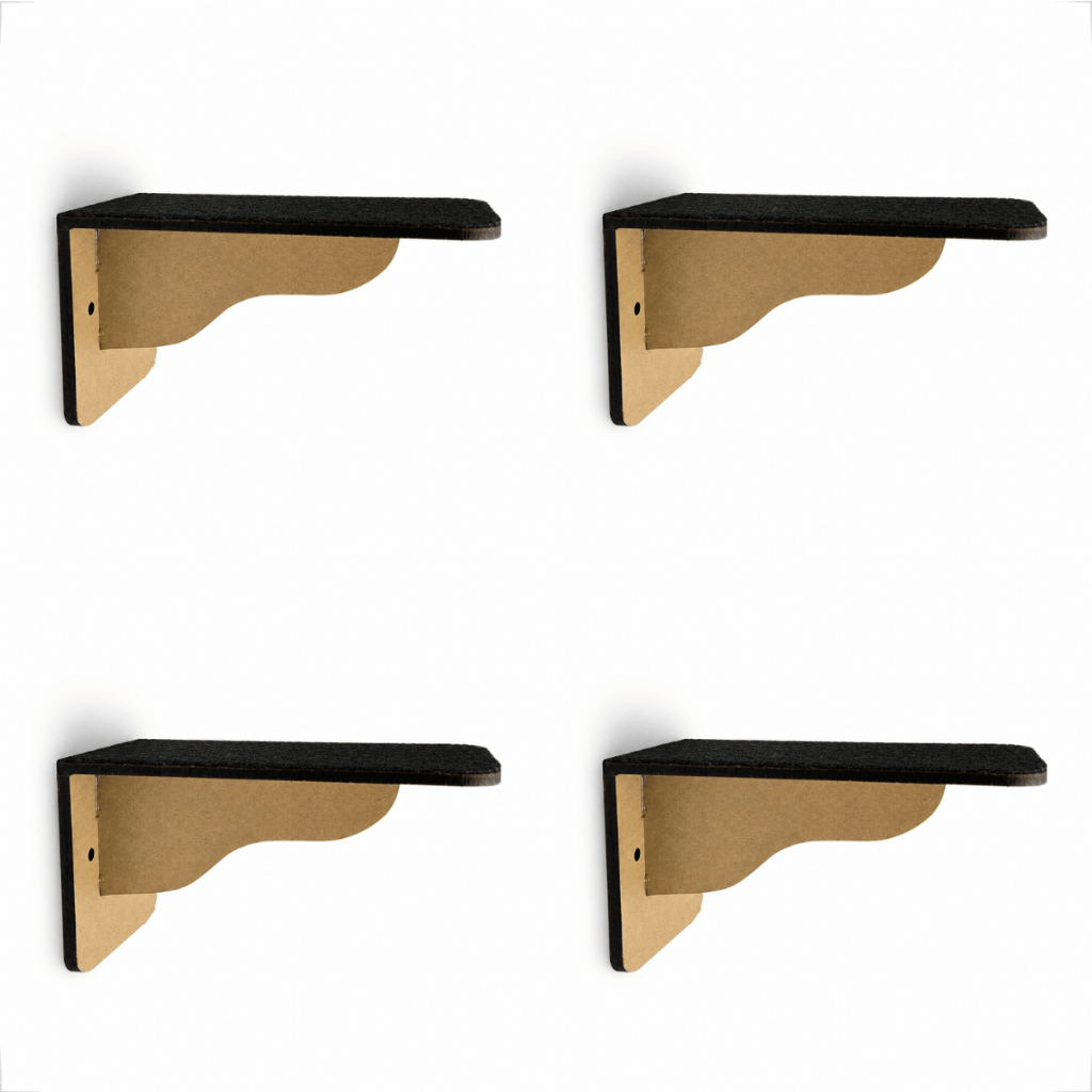 Kit Degraus Para Gatos Em MDF Com Carpete Antiderrapante - ENVIO MONTADO