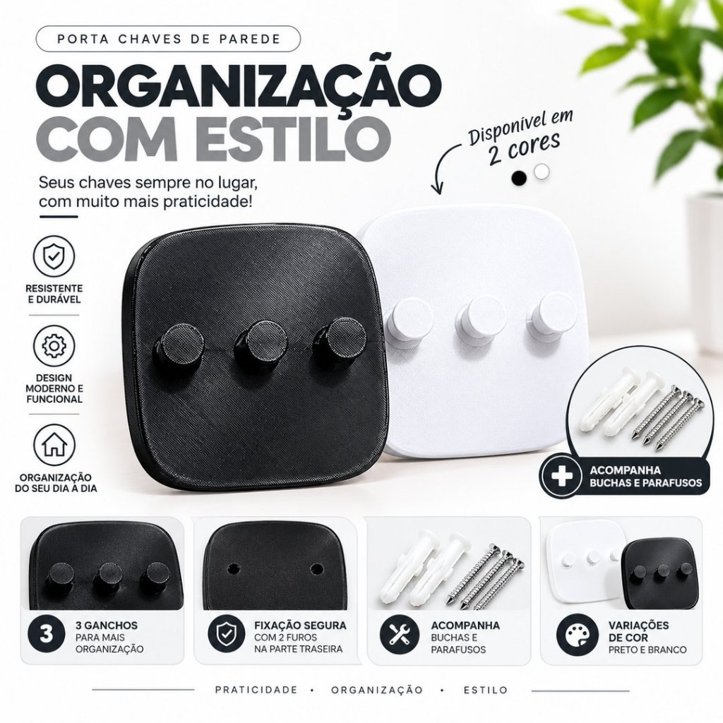 Porta-chaves Com Ganchos