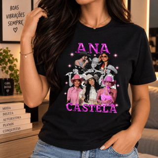 Camiseta Ana Castela Boiadeira Sertanejo Feminina 100% Algodão Manga Curta