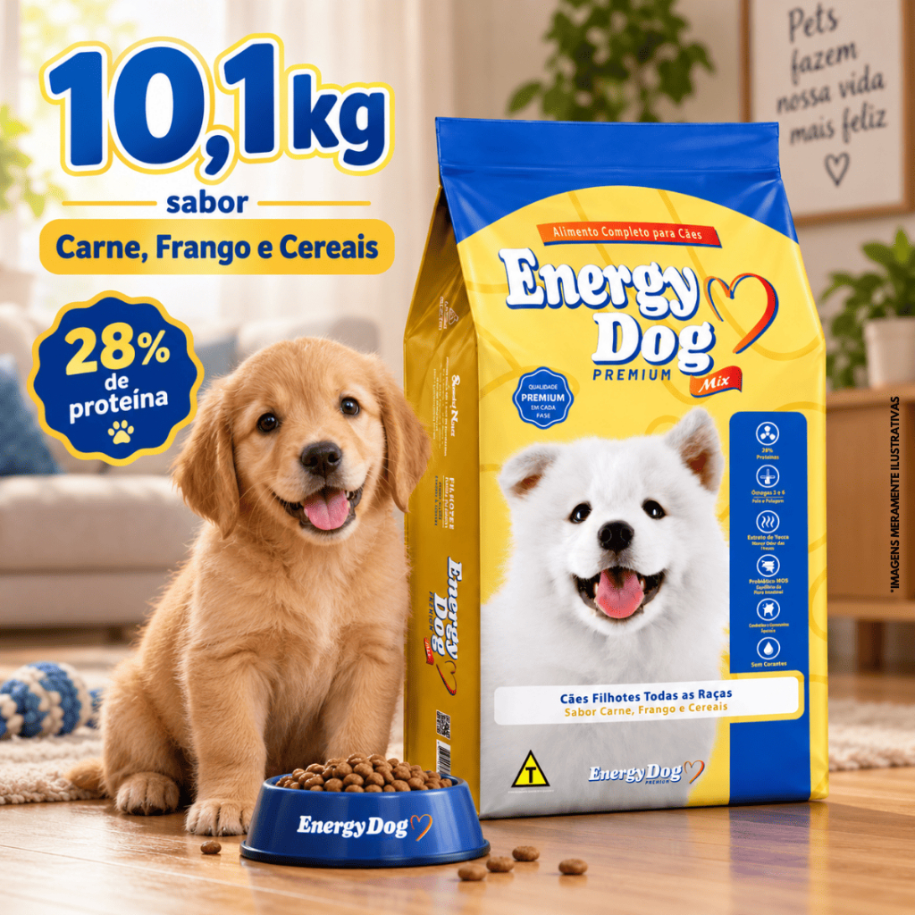 Ração para Cachorro Filhote Energy Dog Premium Mix 10,1kg Todas as Raças