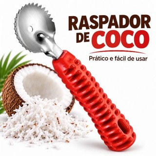 Raspador De Coco Aço Inox Cabo Plástico Resistente Ralador De Coco Doméstico Utensílio De Cozinha Durável Fácil Limpeza