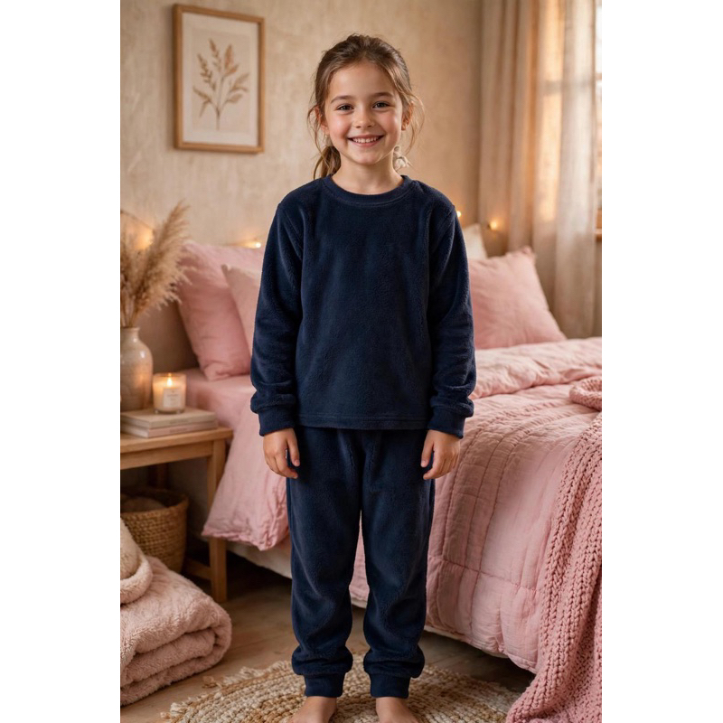 Pijama Infantil Ursinho Menino e Menina Fleece Brilha no Escuro Manga Longa e Calça Quentinho Estampado Kids Ursinho