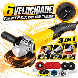 Esmerilhadeira Lixadeira 3 em 1 Multifuncional  Profissional 950W 6 Velocidades