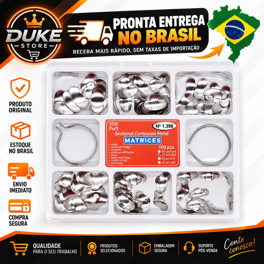Matriz anatomica. Kit 100 pcs Matrizes. Matriz Formatada. + 2 grampos.