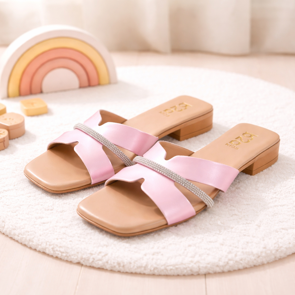 Sandália Rasteira Infantil Strass Chinelo Slide Confortável B2a Kids SS002 do 28 ao 35