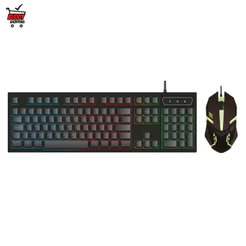 Kit Teclado e Mouse Gamer KNUP KP-TE115 RGB USB com Fio ABNT2 Iluminação LED para PC
