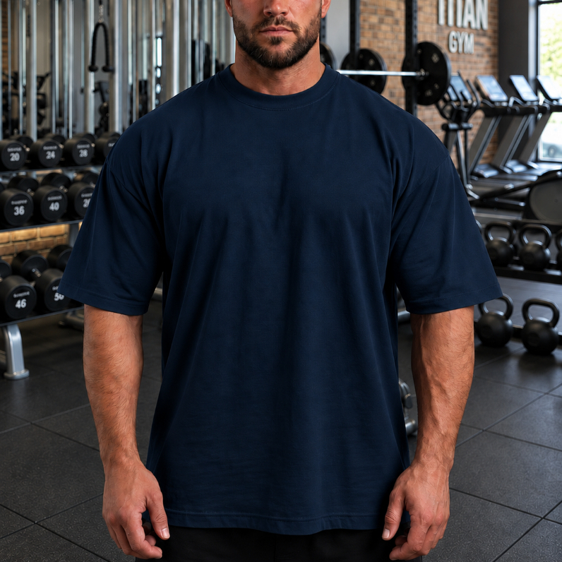 Camiseta Oversized Masculina Lisa Básica Algodão Academia Streetwear Casual Moda Urbana