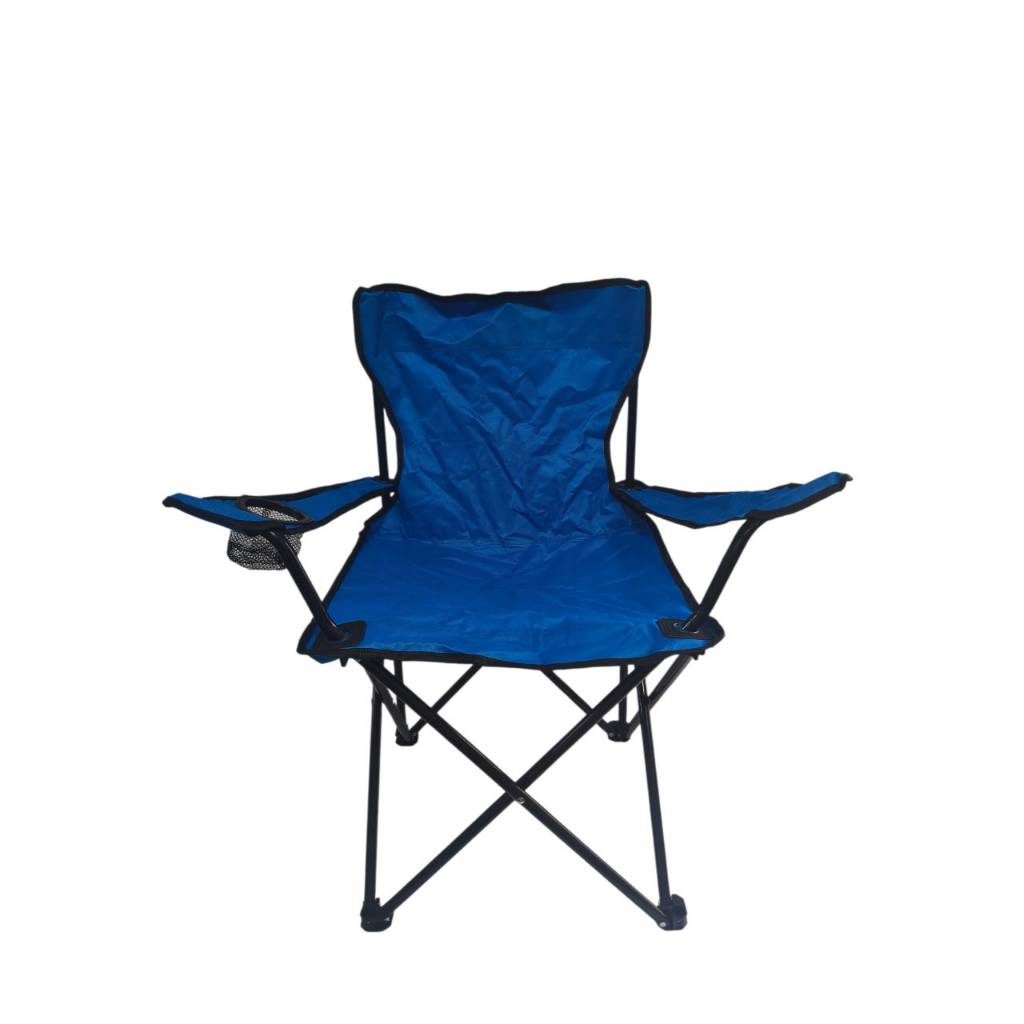Cadeira Azul Camping Pesca Praia Dobrável Porta Copo C/ Bolsa
