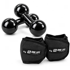 Kit de Musculação com Par Caneleira Profissional 3 kg Cada e Par Halter 2 kg Cada para Academia, Fitness e Treino