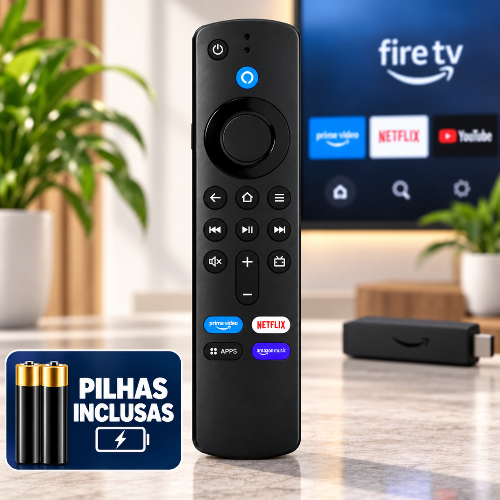 Controle Remoto para Fire Stick TV Amazon HD 4K Alexa Smart TV com Pilhas