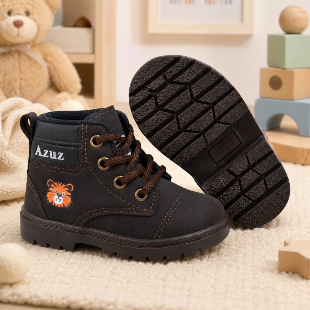 Botinha Infantil Menino Bebê Estilo Coturno Leve Confortável