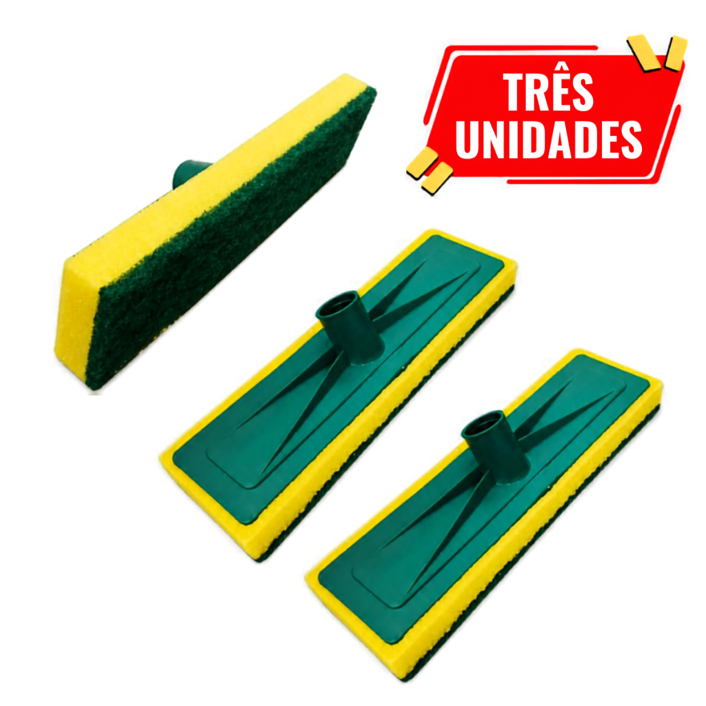 3 Limpa Azulejo e Piso - Esponja Multiuso, Esfregão, Lava Piso Azulejo Limpeza Pesada