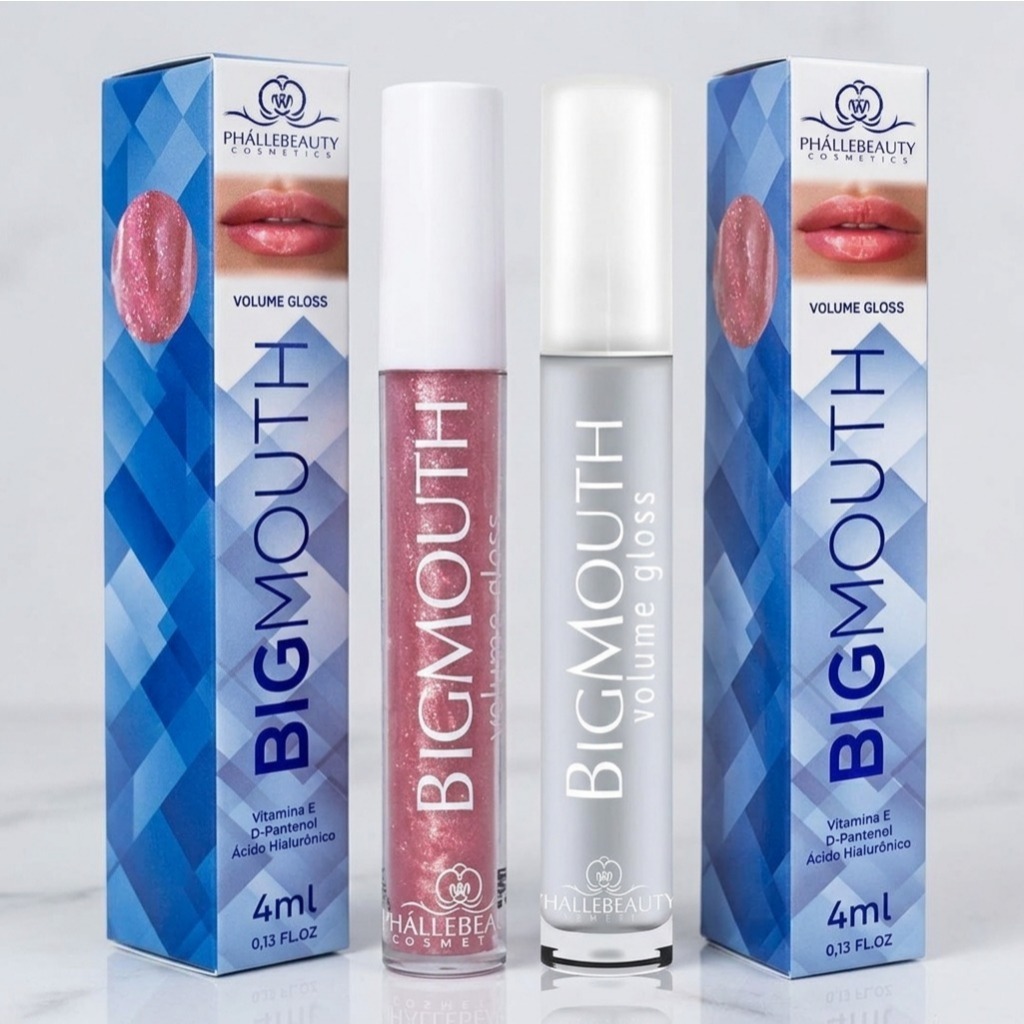 Gloss Para Volume Labial Big Mouth Phállebeauty - Rosa | Efeito Bocão Iluminado