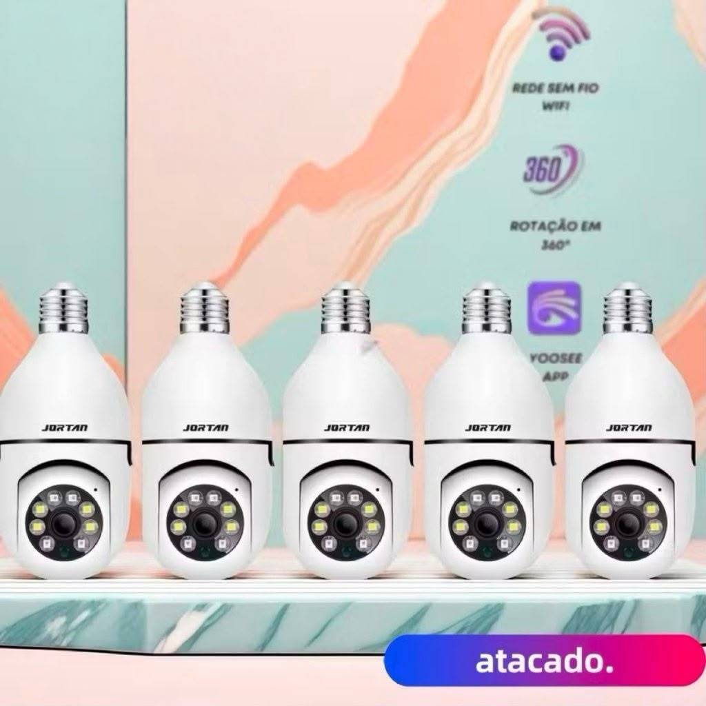 Câmera de segurança a Prova D'água sem fio gira 360 com app Yousee full HD visão notturna Jortan JT-8177