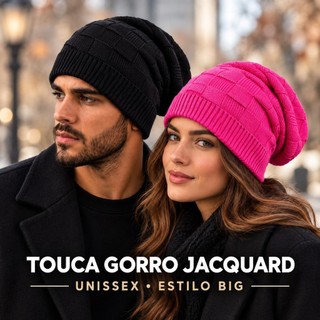 Touca Gorro Jacquard em Lã Unissex (Ramoscialoja2)