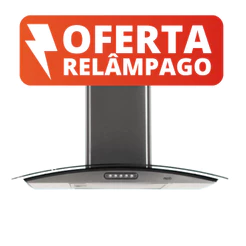 Coifa de Parede Moob 90cm Vidro Curvo Inox Slim com Duto 220V