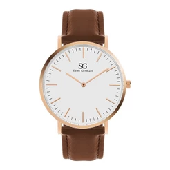 Relógio Masculino Marrom Saint Germain Bronx Rosé Gold 40mm - Fundo Branco