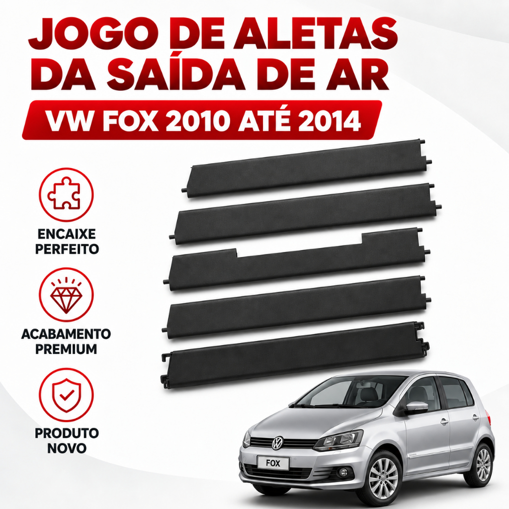 Jogo de aletas da saída do difusor de ar painel VW Fox 2010 2011 2012 2013 2014