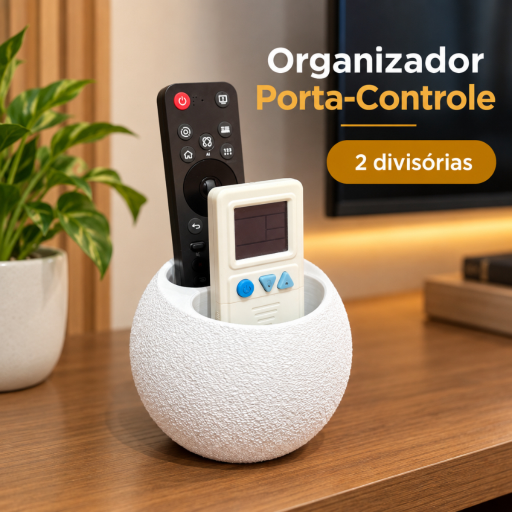 Organizador Porta Controle Remoto TV Ar-Condicionado 2 Divisórias para… (VOX HOME SHOP)