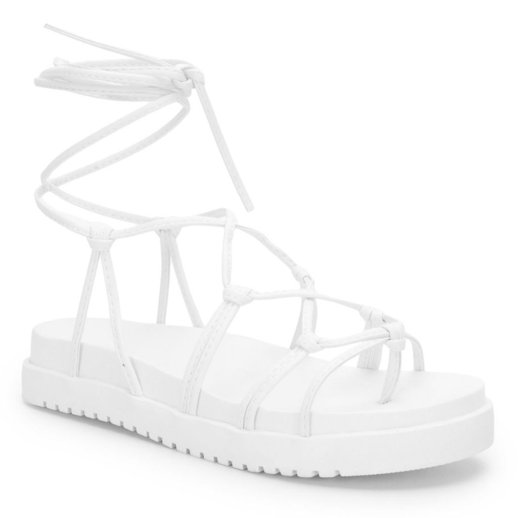 Papete Aranha Feminina Flatform com Amarração Sandália Plataforma Confortável