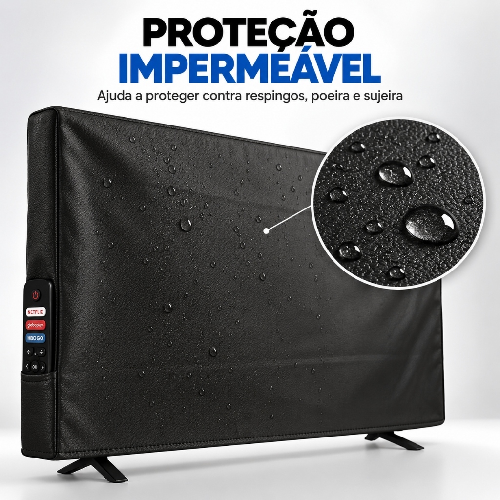 Capa Tv Televisão Protetora Couro Imperméavel 32 a 65 Polegadas Proteção Contra Umidade Poeiras