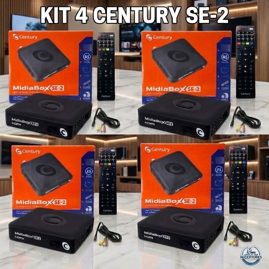 Kit 4 Receptores Century Midiabox Se-2 Full HD Regionalizado