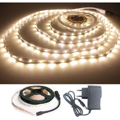 Fita LED Branco Quente 3K 3m 3 metros 12V 60leds/m IP20 + Fonte