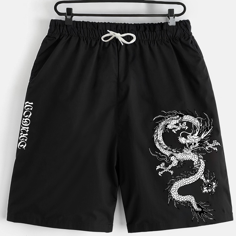 Shorts Bermuda Calção Estampado Dragon Japones Infantil Juvenil
