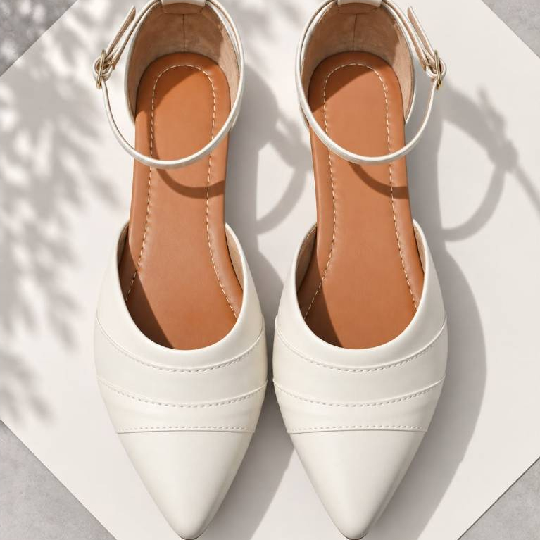 Sapatilha feminina bico fino preta marrom caramelo off white salomé sandalia moda rasteira sapato calçado