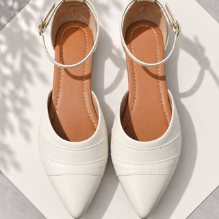 Sapatilha feminina bico fino preta marrom caramelo off white salomé sandalia moda rasteir…