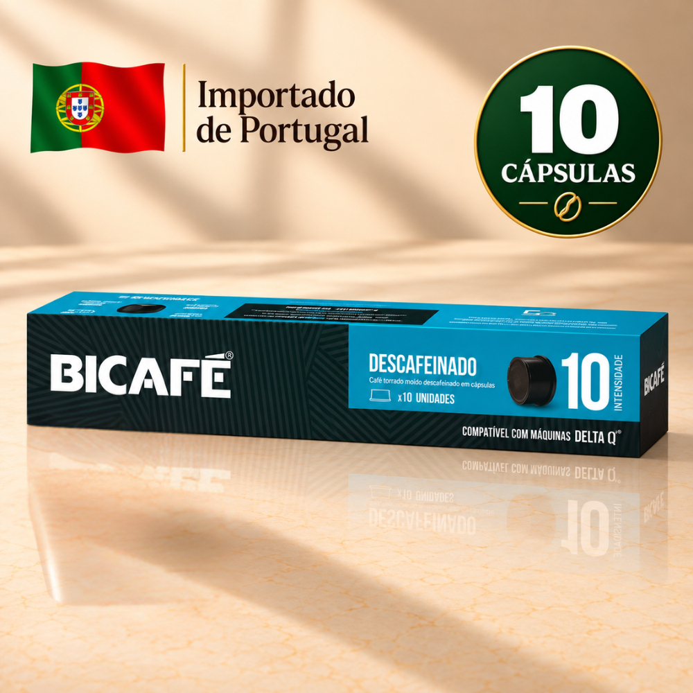 Cápsula Importada Café Descafeinado 10 Cápsulas Importadas Bicafé Compatível Máquinas Delta Q Intensidade 6