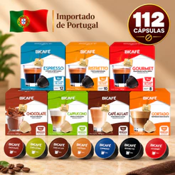 Kit 112 Cápsulas Importadas Bicafé Cafés e Lácteos Compatível Com Máquinas Nescafé Dolce Gusto