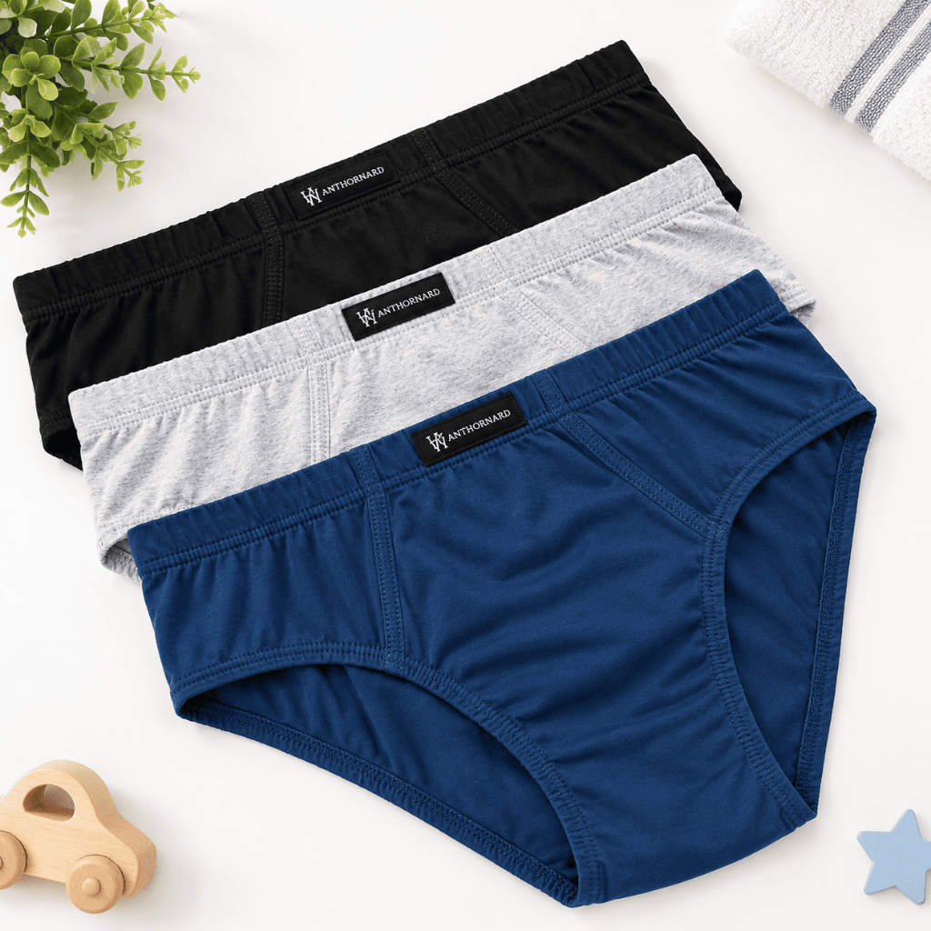 Kit 3 Cuecas Slip Algodão de verdade Infantil Juvenil Conforto Diário Com Forro Menino