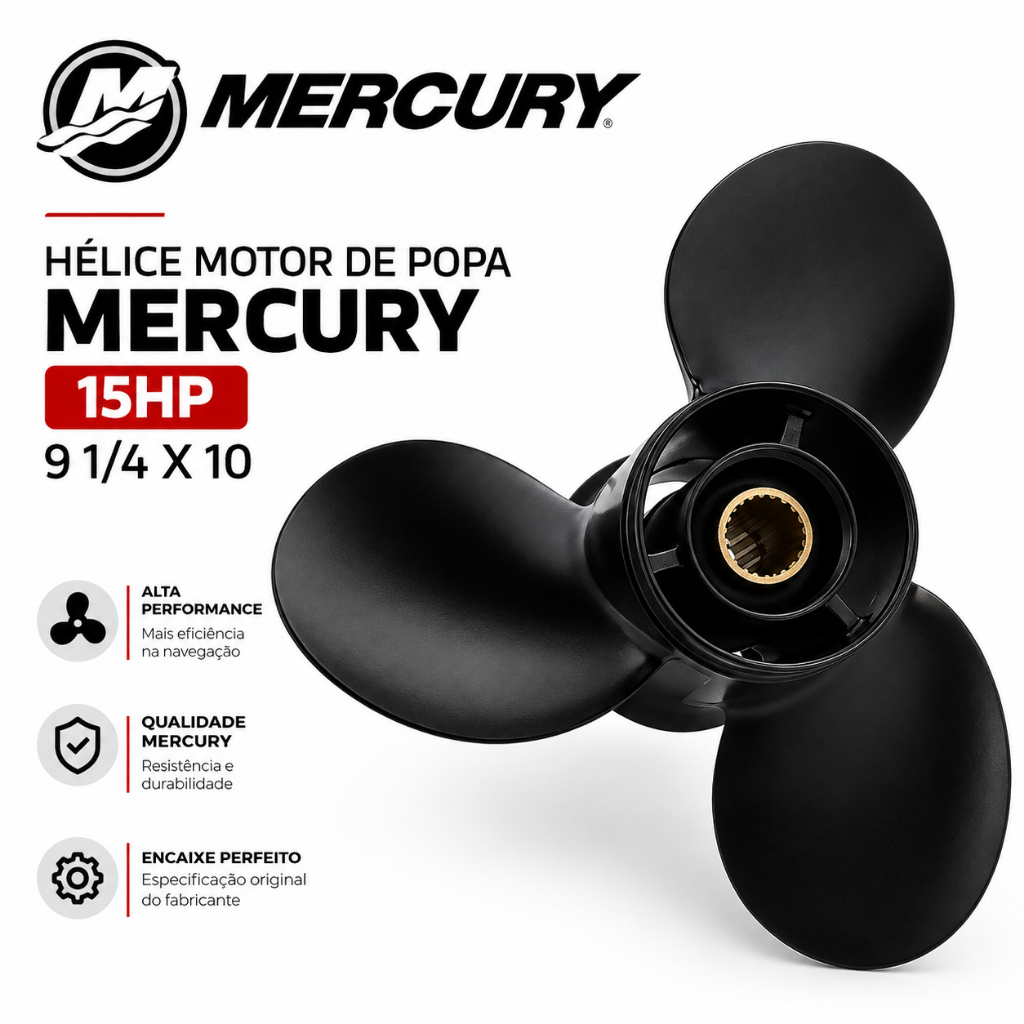 Hélice Motor de Popa Mercury 15Hp 9 1/4 X 10