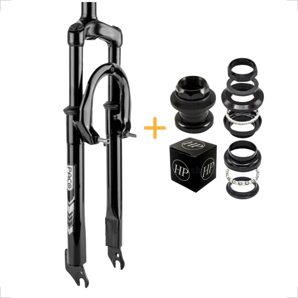 Garfo Amortecedor Aro 26 Standard 21.1mm + Caixa de Direção Suspensão Bike Bicicleta