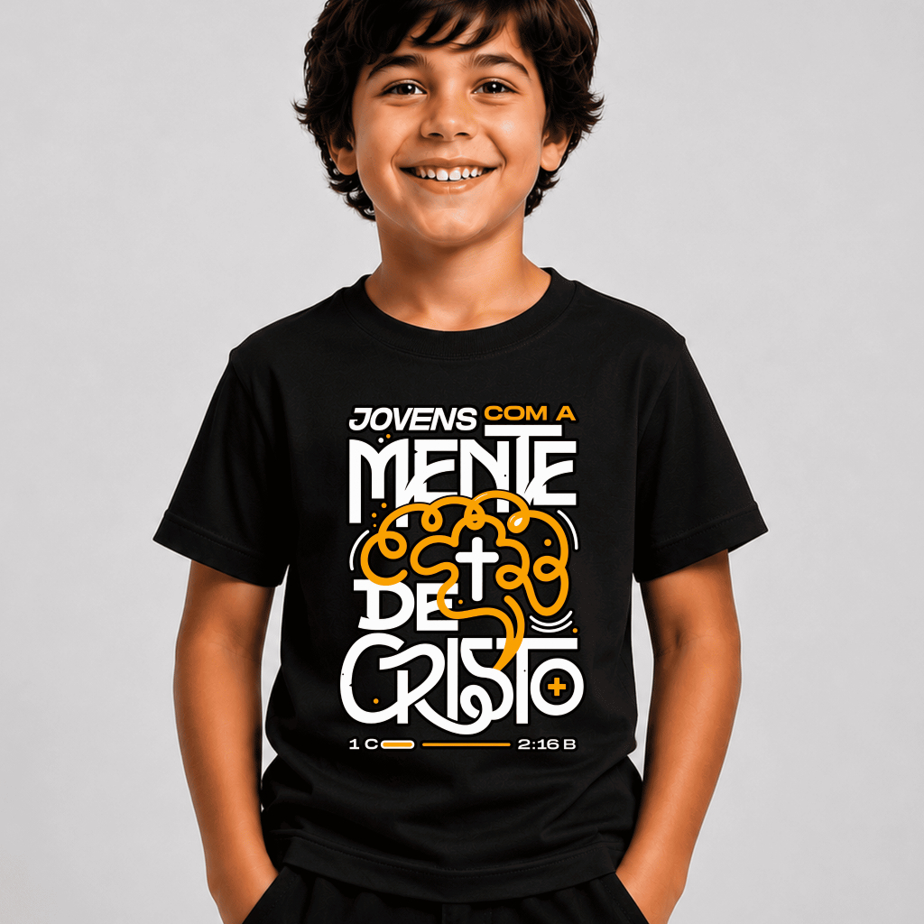 Camiseta Infantil Menino Estampada Jovens De Cristo Algodão 100% Premium Blusa Criança Casual
