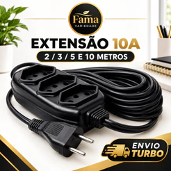 Extensão Elétrica Padrão BR 2 3 5 10 Metros Para Eletrodomésticos