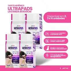 Tapete Higiênico PetLike Ultra Pads Lavanda 80x60 Kit 60 a 120 unidades