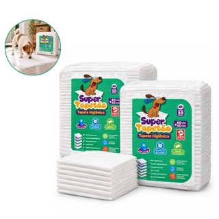 Tapete Higiênico Cachorro Super Tapetão 80x60 Kit 60 Unidades Super Absorvente Antivazame…