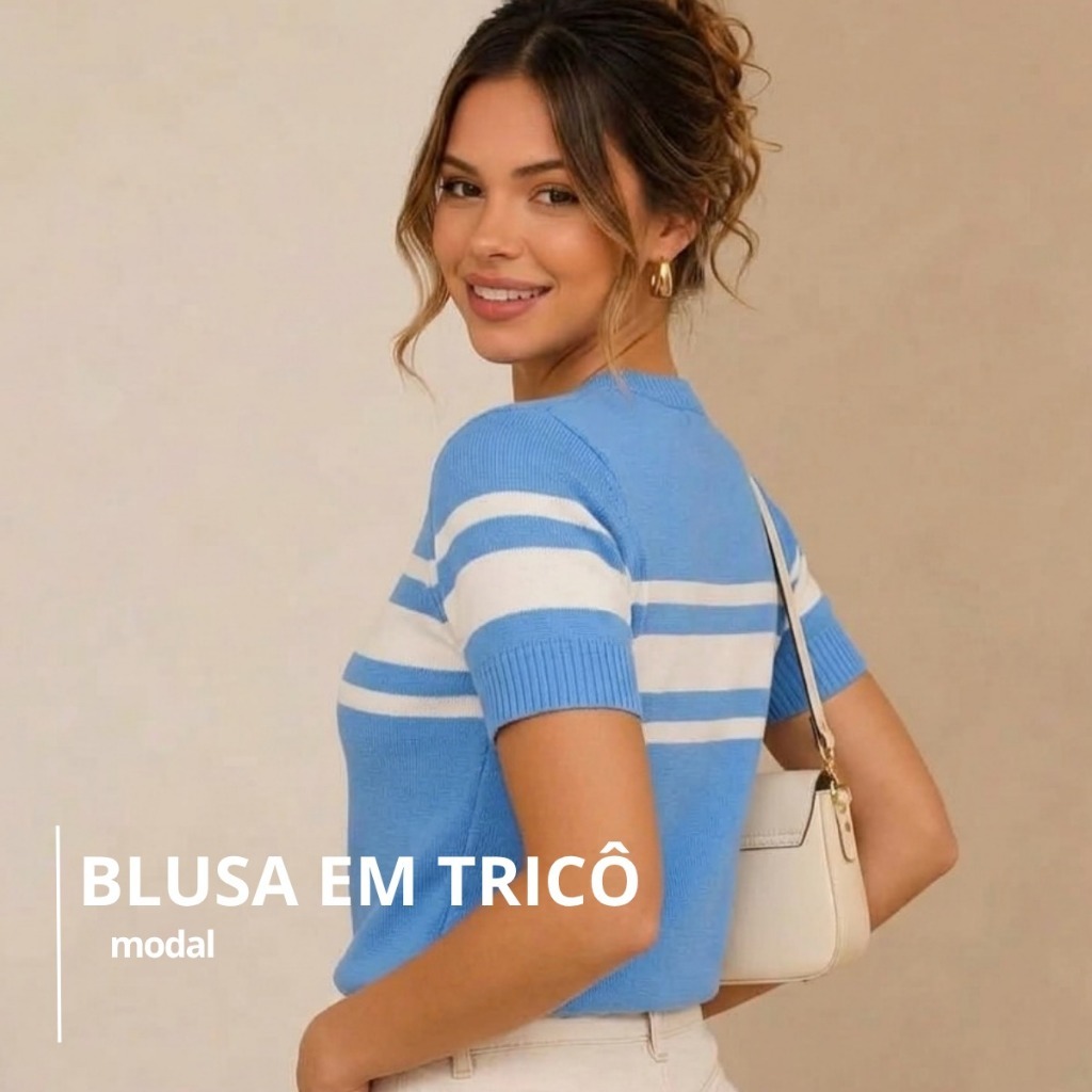 Blusa Feminina em Tricot Modal Elegante Confortável Leve e Versátil