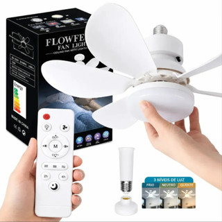 Ventilador De Teto Silencioso De 3 Modos Com Lâmpada 6 PásLed