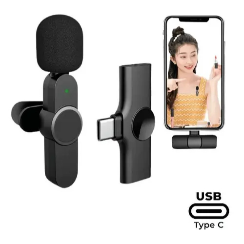 Microfone de Lapela HMaston MK-04 tipo-c Preto